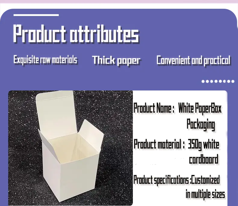 Bottom Hooked White Cardboard Box